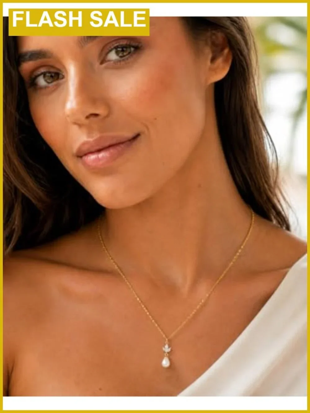 14K Gold-plated Pearl Necklace for Women Dainty 16